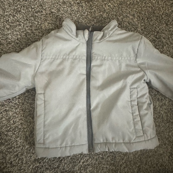 Cat & Jack Gray Puffer Jacket Lightweight Stand-Up Collar - Picture 1 of 3